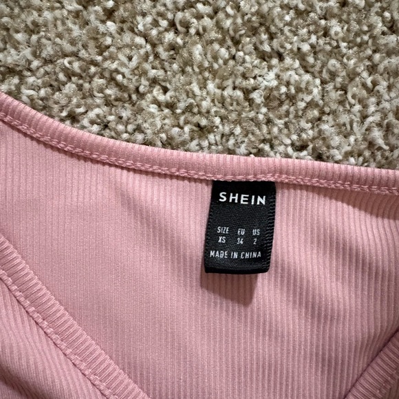 SHEIN Light Pink Wrap Crop Top - Picture 2 of 2